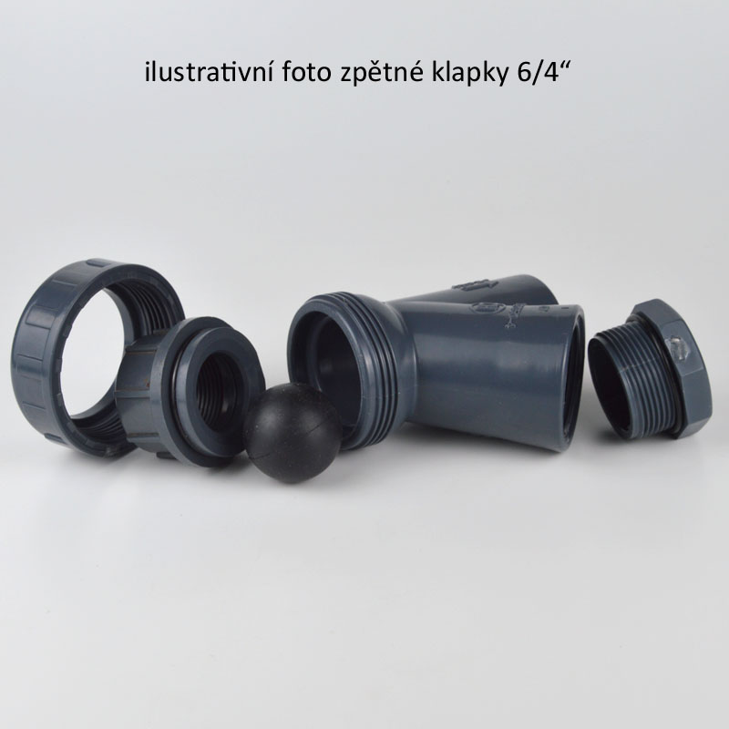 Zpětná klapka s kuličkou a odbočkou plastová s 5/4" závity