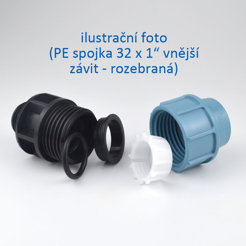 PE spojka koleno 90° 32 x 1" vnitřní závit plastová