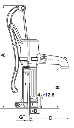 obrázek rozměry ruční pumpy NP